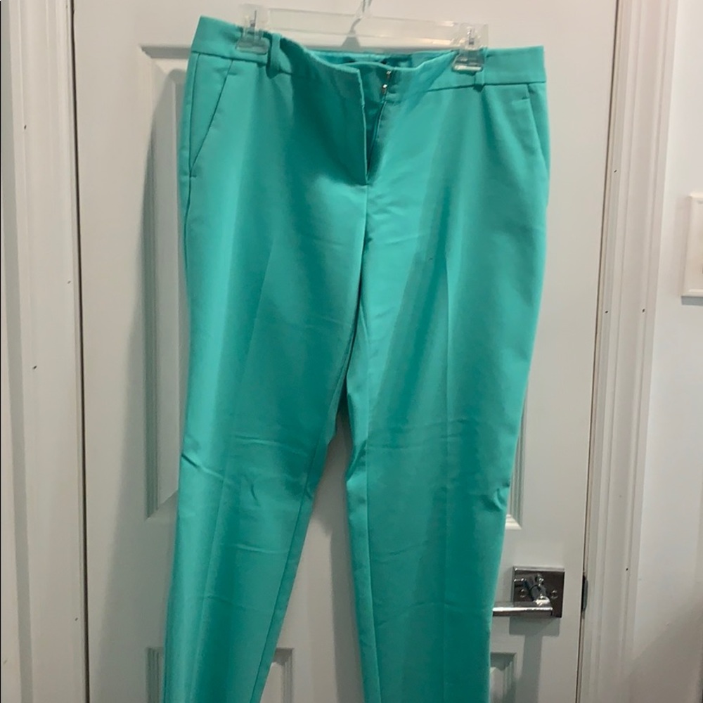 Mint green, straight leg dress pants